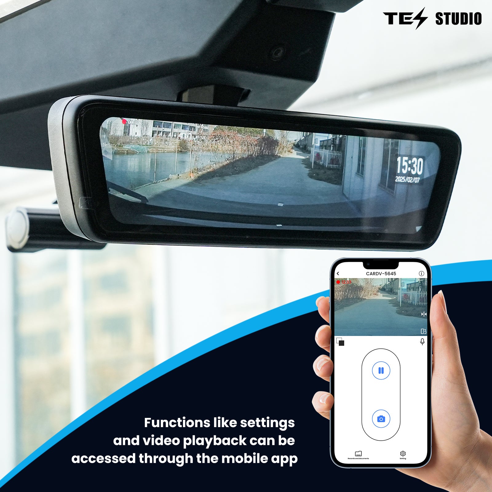Tesla Cybertruck Streaming Rearview Mirror S8 Plus Front And Rear Dual Recording Digital APP Version Tesstudio?