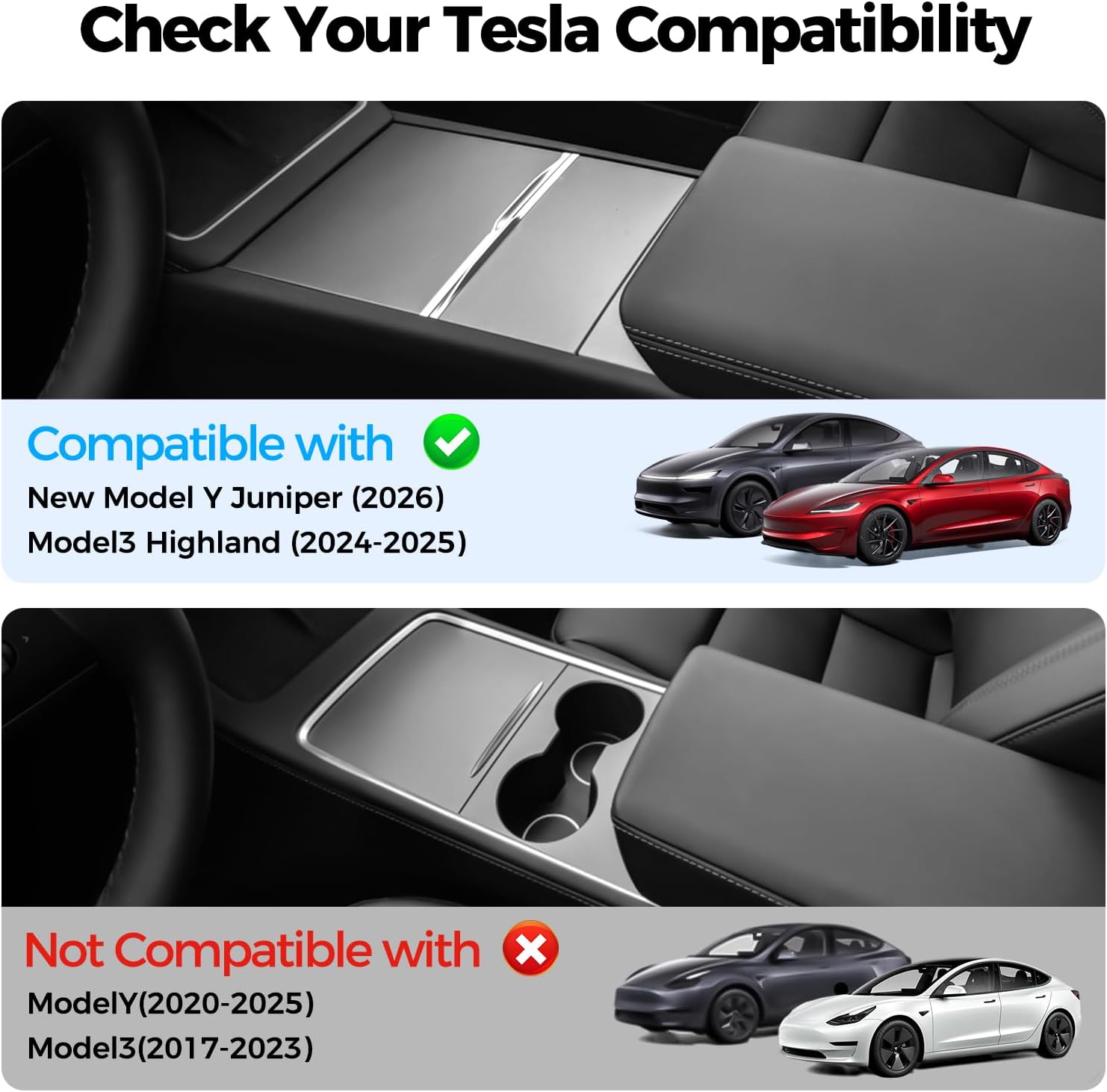 2026 Upgrade Center Console 65W USB Charger Hub for Tesla Model 3 /Y