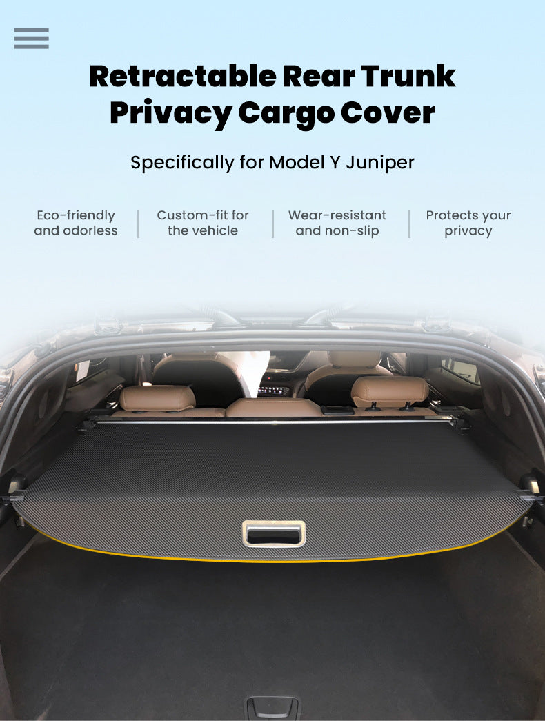 Tesla Model Y Juniper Interior Accessories Cargo Cover Rear Trunk Shield Privacy Cover Tesstudio?