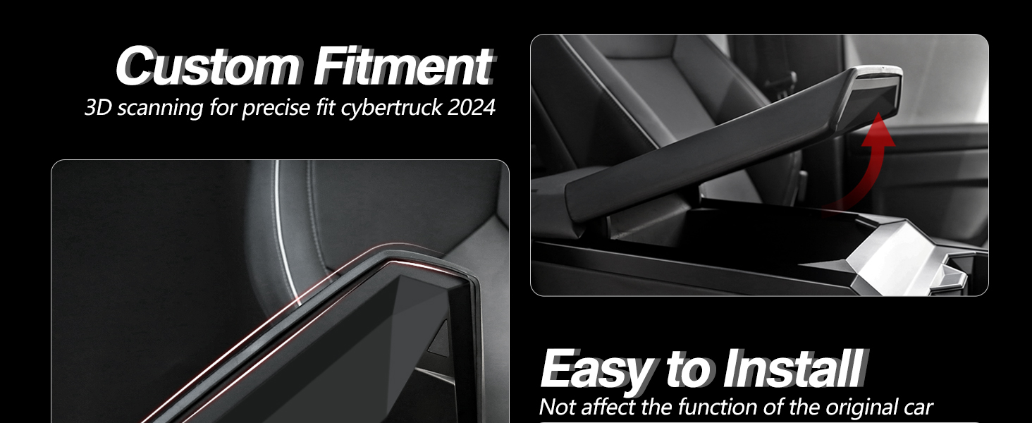 Foronetry TPE Center Console Armrest Cover for Tesla Cybertruck 2024