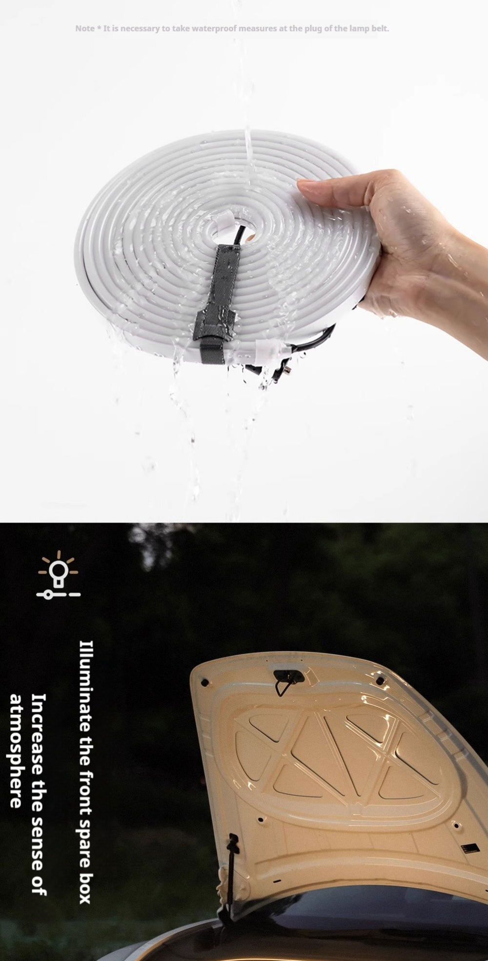 Tesla Model 3 Highland Frunk LED Strip Lights Tesla Accessories Model 3 Highland Front Trunk Ambient Lights Tesstudio?