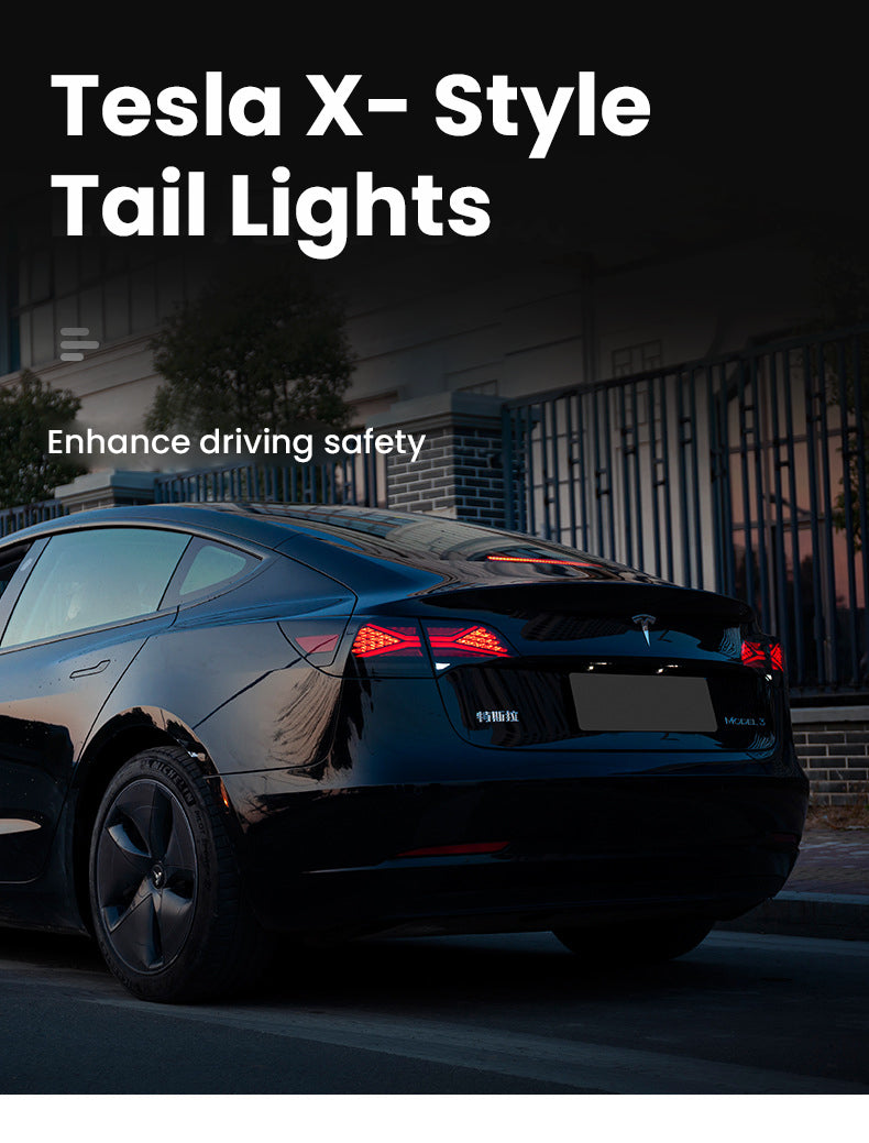 Tesla Model 3 Model Y Taillights Rear Lamp Assembly LED X-Style Tail lights Tesstudio?