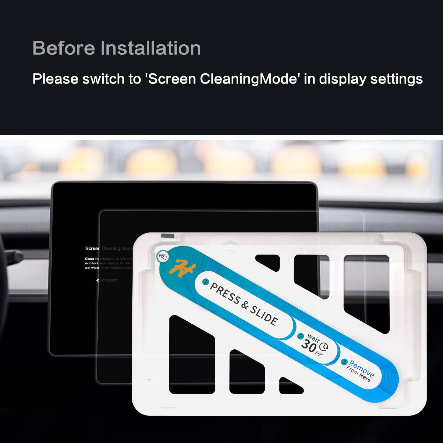 Model 3/Y Tempered Glass Screen Protector with auto-alignment mount kit