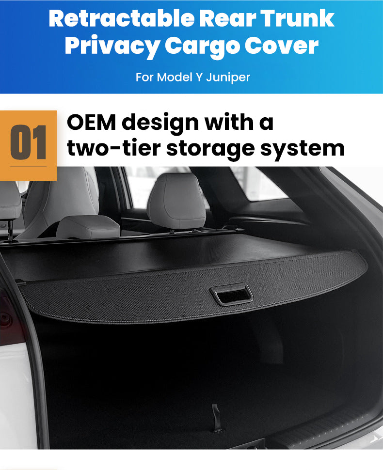Tesla Model Y Juniper Interior Accessories Cargo Cover Rear Trunk Shield Privacy Cover Tesstudio?