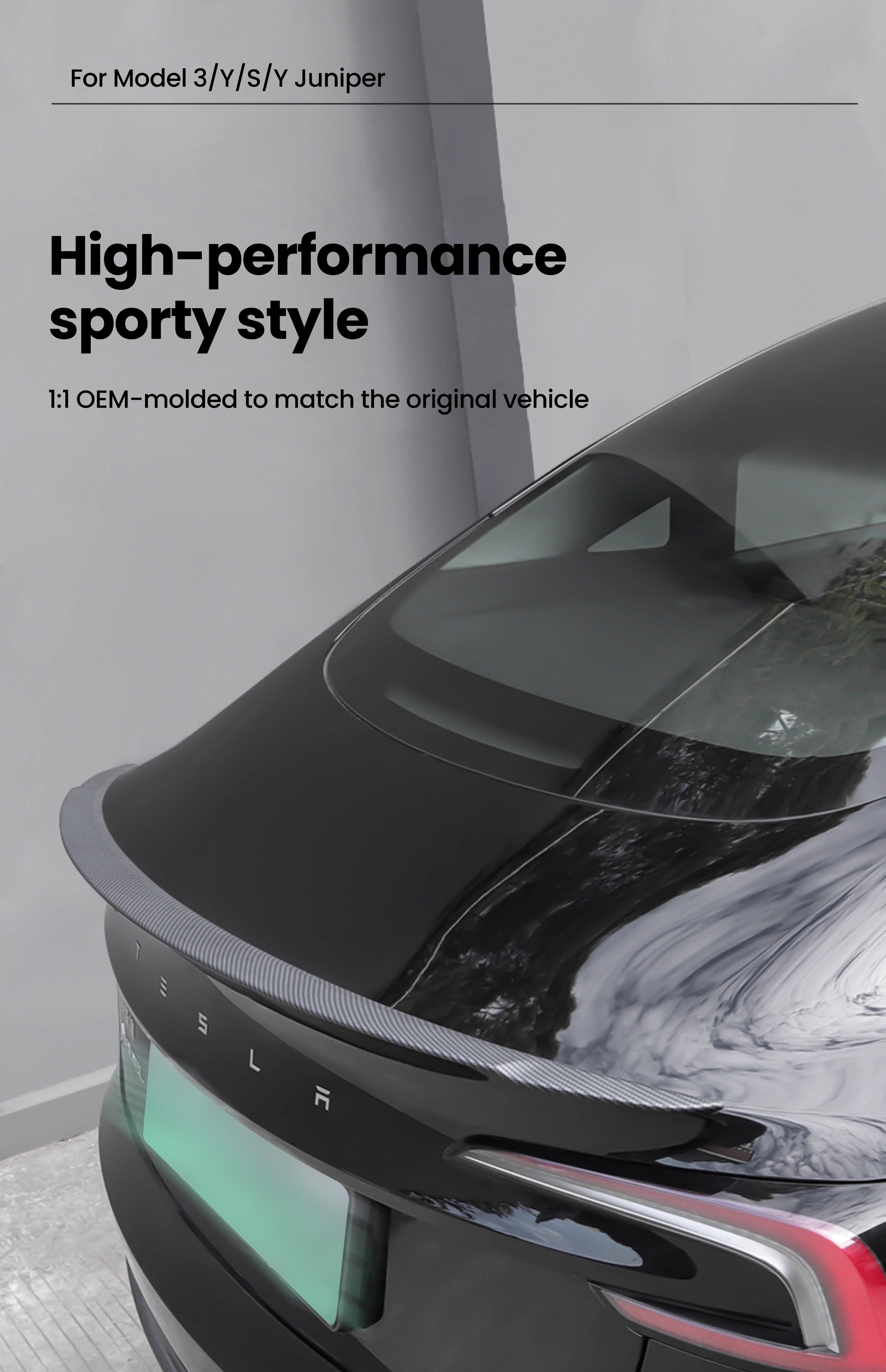 Tesla Model 3/Y/S  Model Y Juniper Real Carbon Fiber Tail Spoiler Wing Tesstudio?