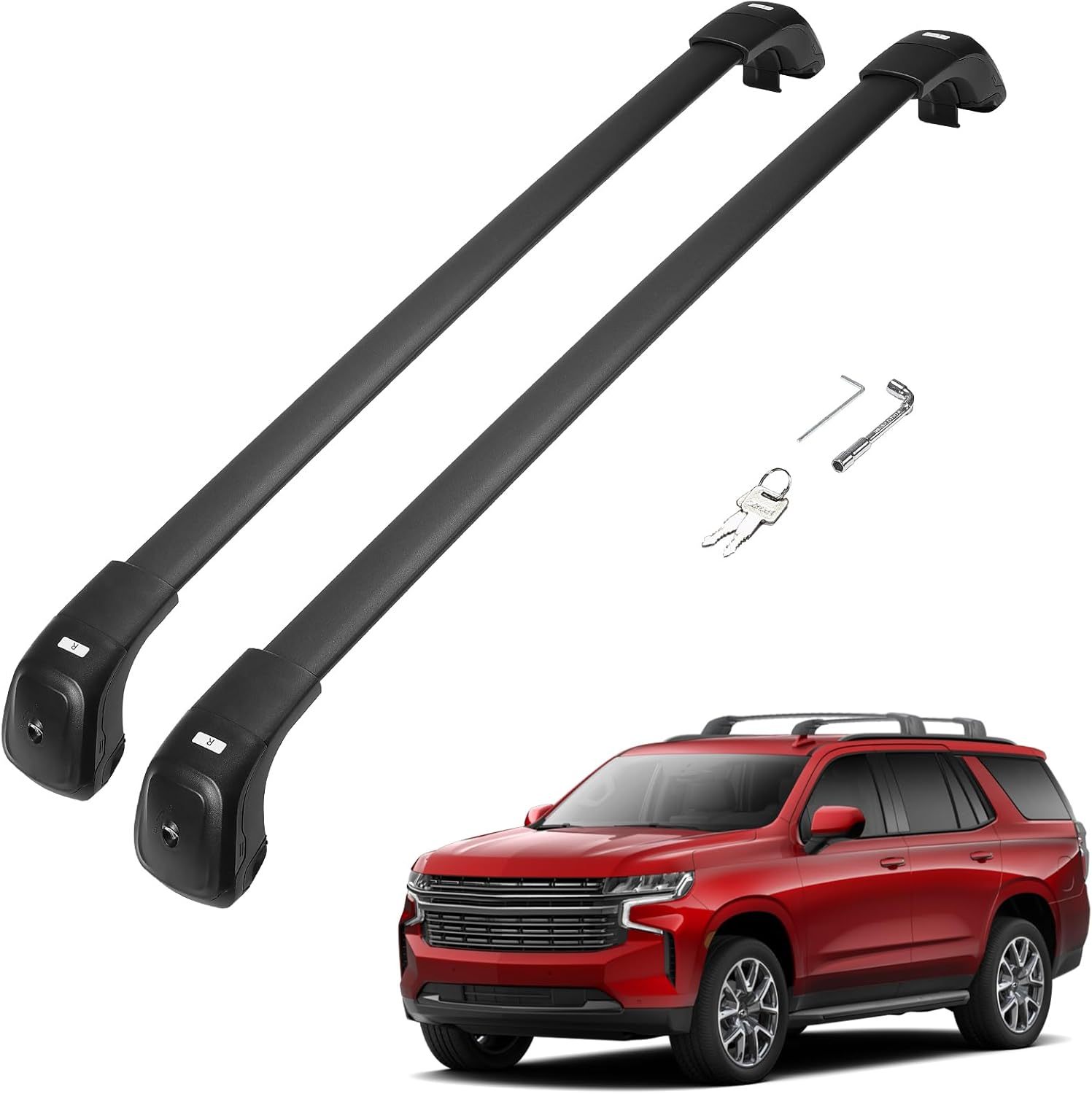 Anti-Theft Crossbar Lockable Roof Rack Compatible with Chevy Suburban,Tahoe,GMC Yukon & Yukon XL,Cadillac Escalade ESV 2021-2024