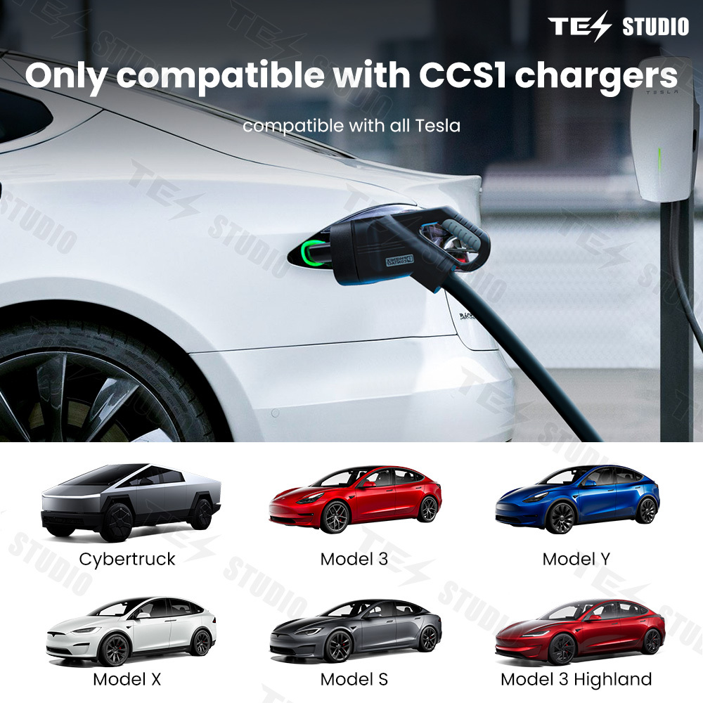 Tesstudio CCS Combo 1 Adapter USA Tesla DC Fast Charging - Only For Tesla Model S/3/X/Y Cybertruck Owners