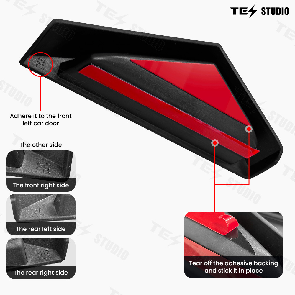 Tesstudio Tesla Accessories Fingerprint Resistant Cybertruck Door Handles V2 (4pcs)