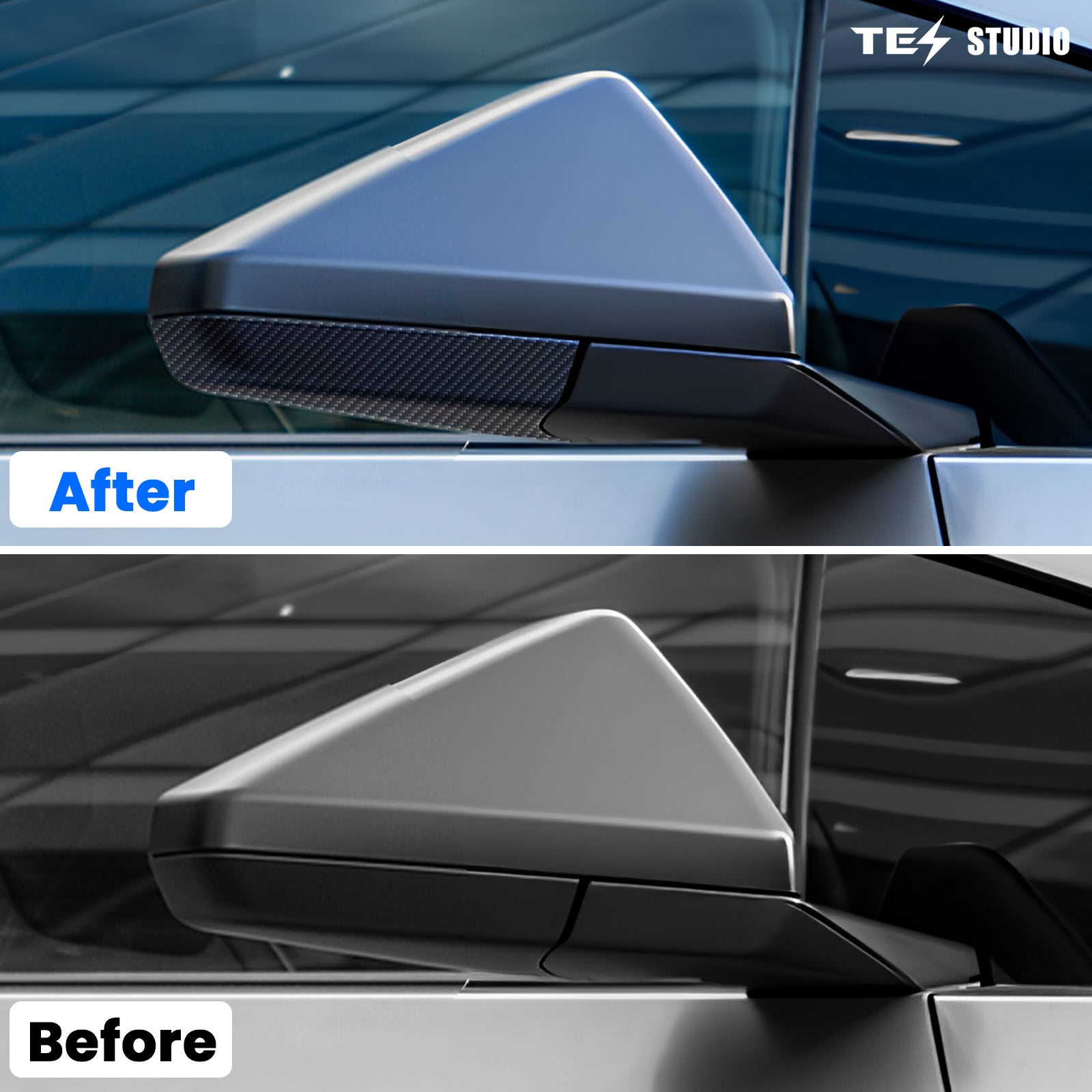 Tesla Cybertruck Carbon Fiber Rearview Side Mirror Bottom Covers Trim Side Mirror Accessories Tesstudio?