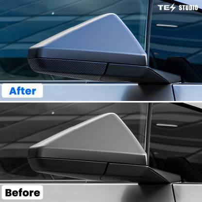 Tesla Cybertruck Carbon Fiber Rearview Side Mirror Bottom Covers Trim Side Mirror Accessories Tesstudio?