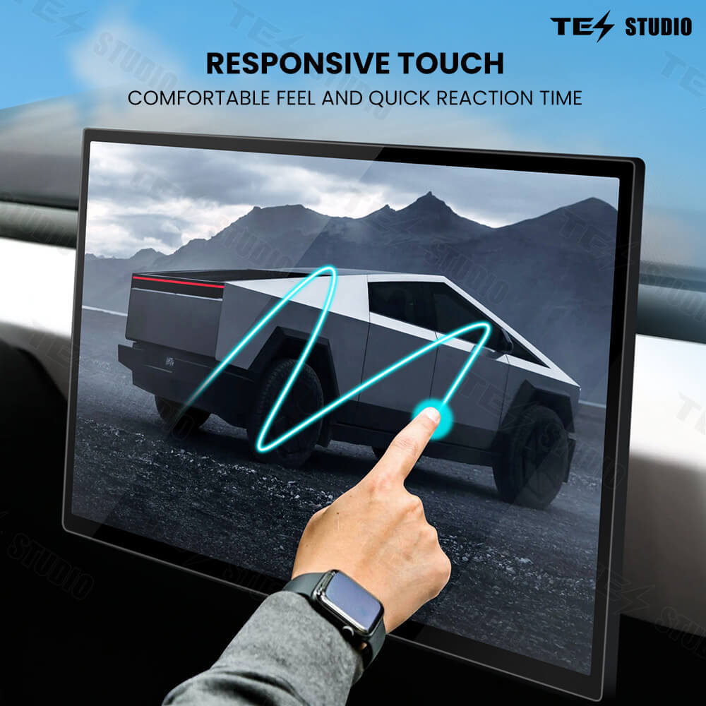 Tesstudio Ultra Tough Screen Protectors for Tesla Cybertruck 2024+/Front & Rear Display Covers 9H Hardness/Gift of an installation tool.
