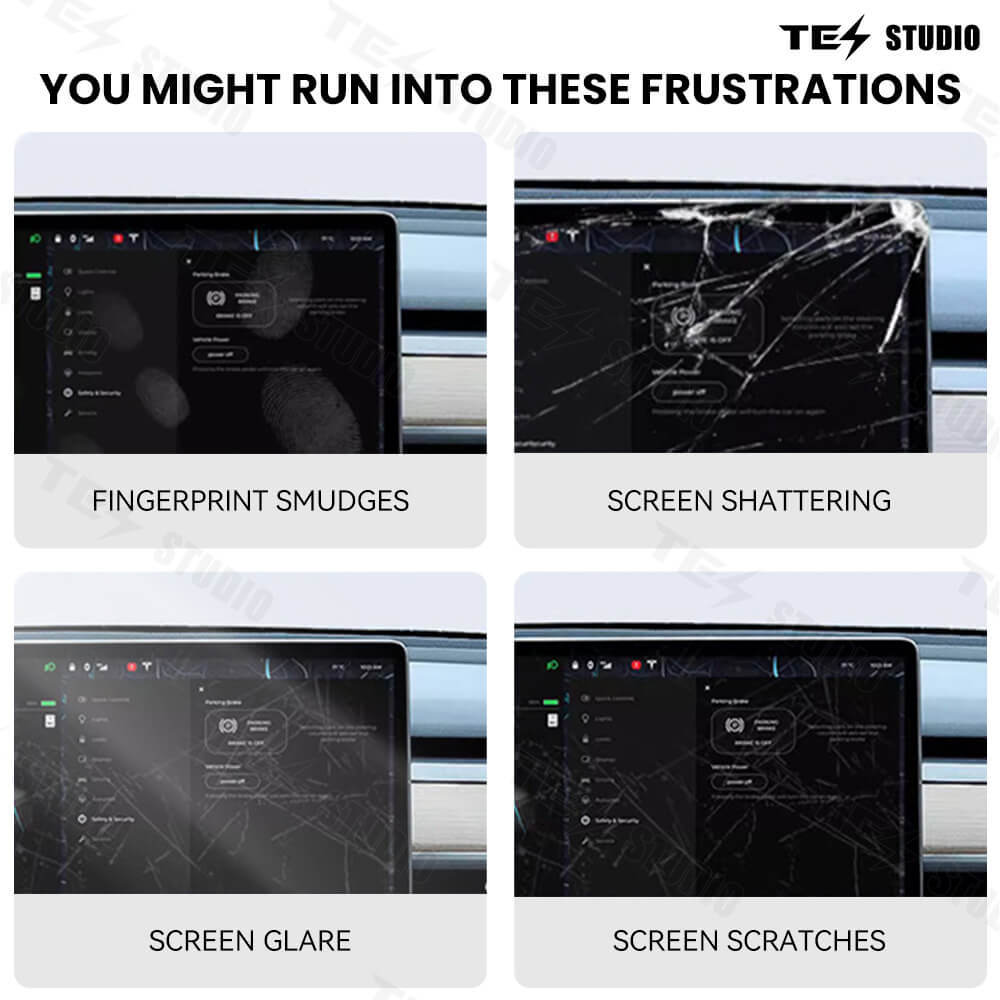 Tesstudio Ultra Tough Screen Protectors for Tesla Cybertruck 2024+/Front & Rear Display Covers 9H Hardness/Gift of an installation tool.