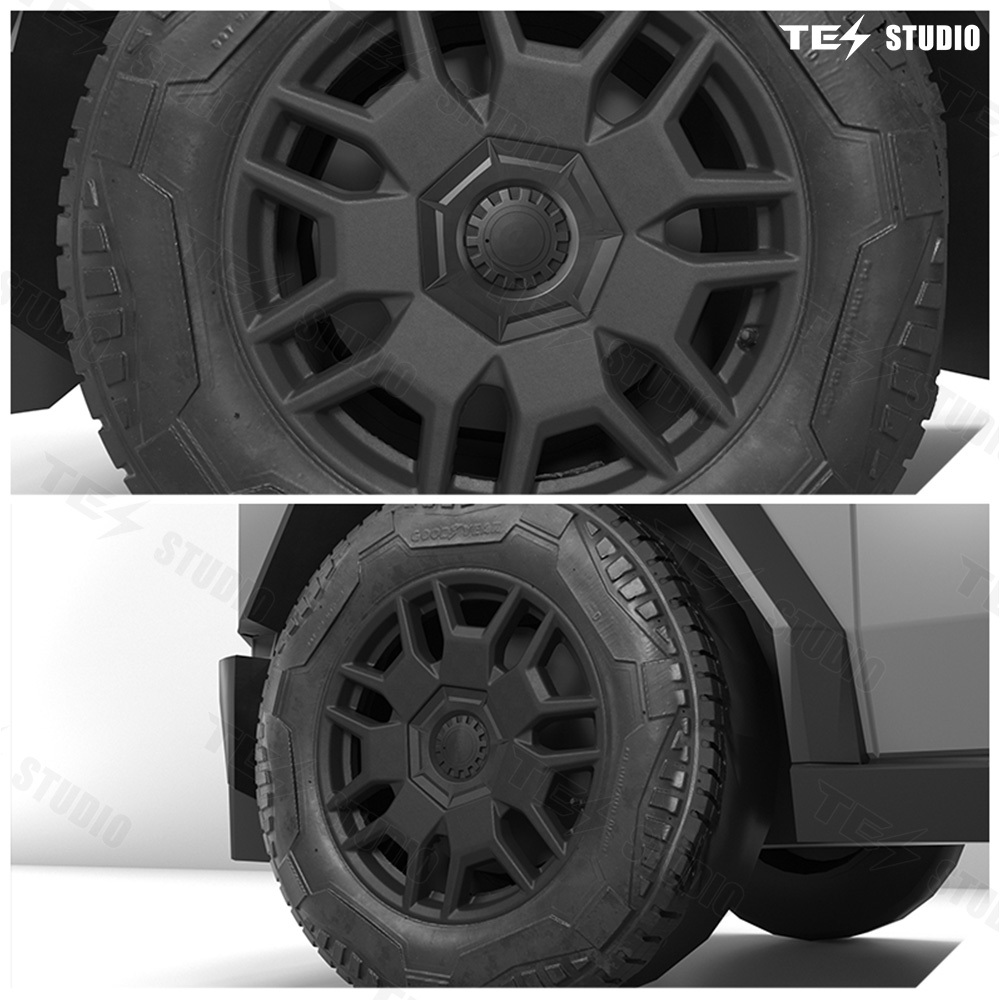 Tesstudio Cybertruck Accessories Center Wheel Cap Heptagon Hub Tesla Wheel Rim Caps Lug Nut Covers Caps