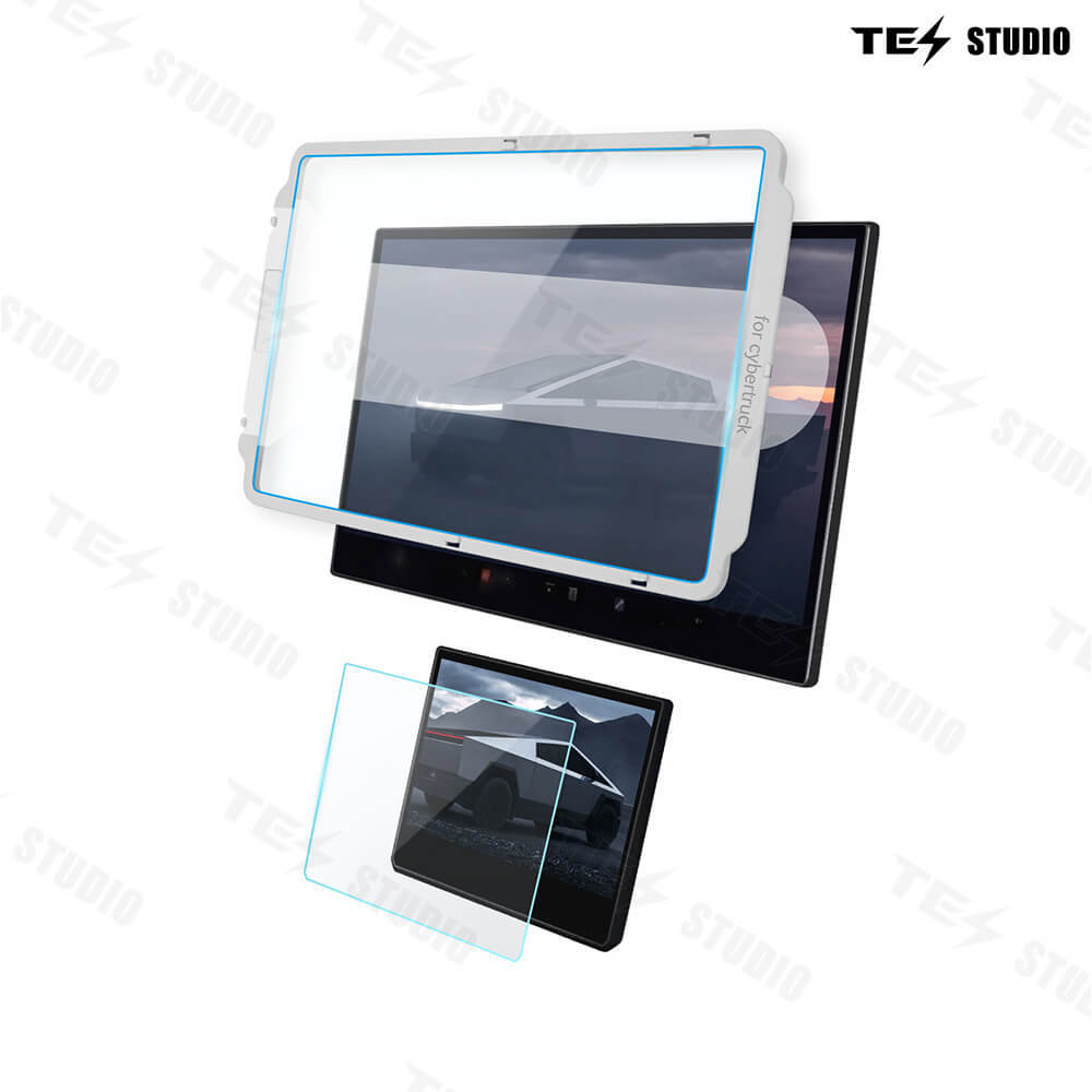 Tesstudio Ultra Tough Screen Protectors for Tesla Cybertruck 2024+/Front & Rear Display Covers 9H Hardness/Gift of an installation tool.