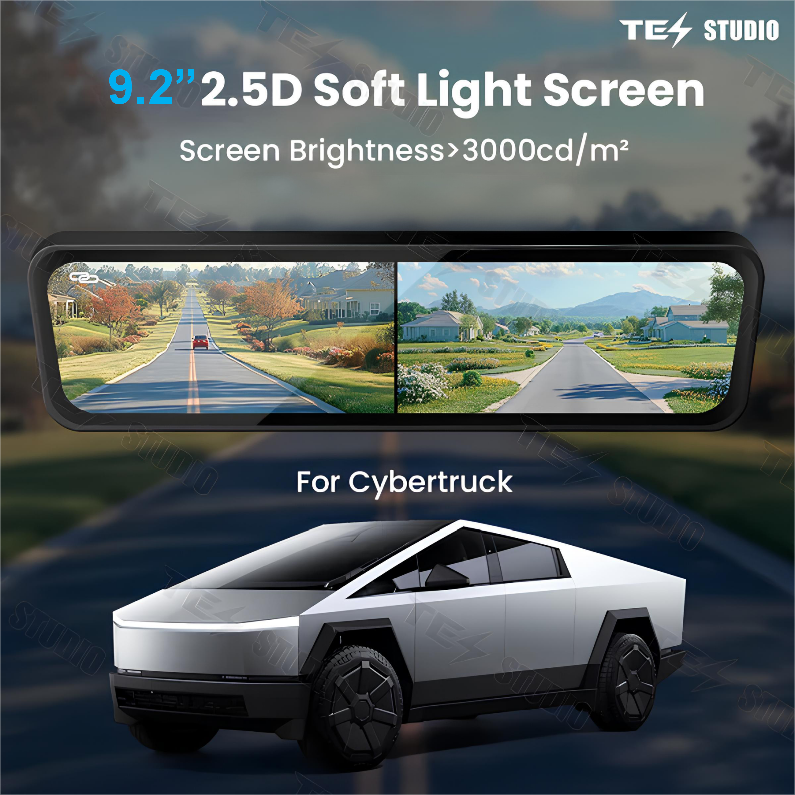 Streaming Rearview Mirror S8 Plus Front And Rear Dual Recording Digital APP Version For Tesla Cybertruck