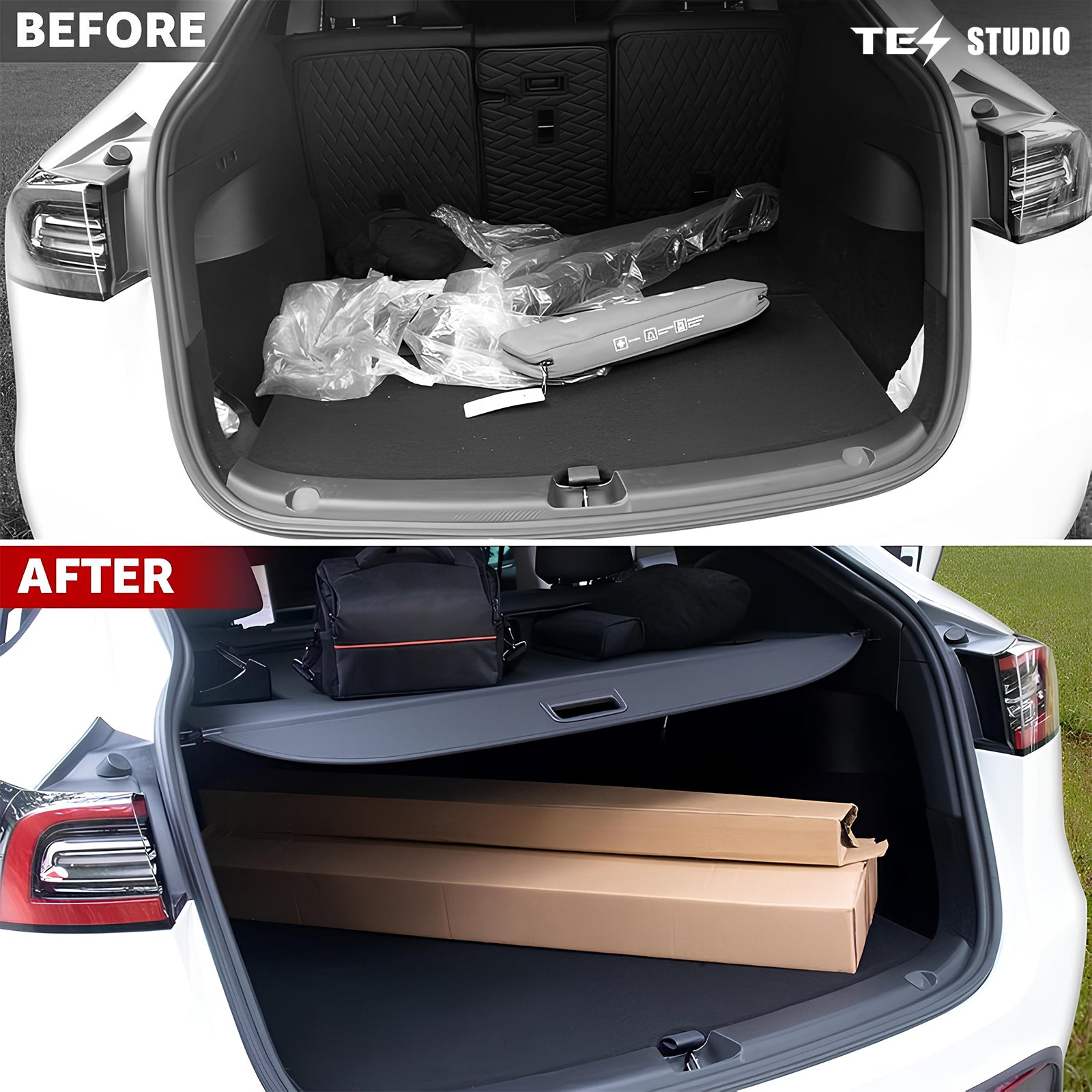 Tesla Model Y Juniper Interior Accessories Cargo Cover Rear Trunk Shield Privacy Cover Tesstudio?