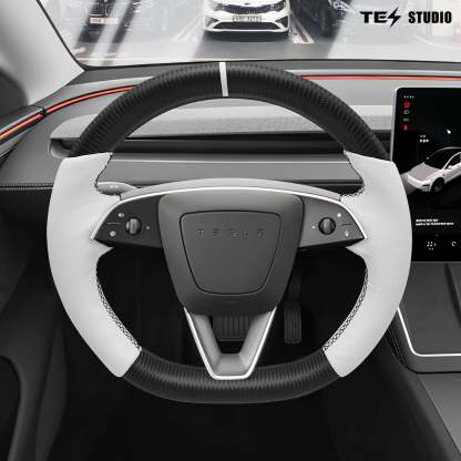 Tesla Model Y Juniper Steering Wheel Round Carbon Fiber Design Sport Styel Tesstudio?