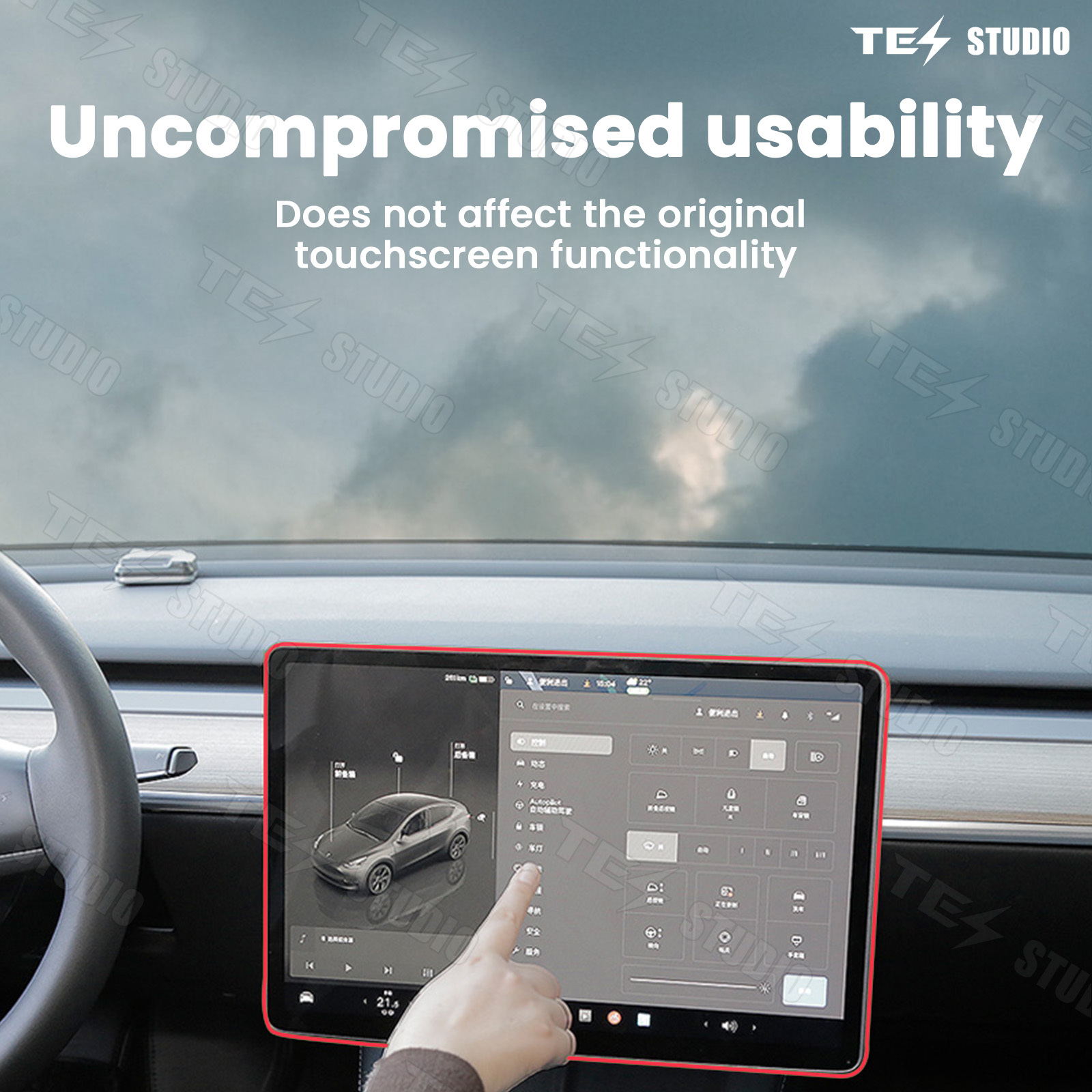 Tesla Model 3/Y/3 Highland Dashboard Swivel Mount Kit Center Screen Rotating Holder Tesstudio®