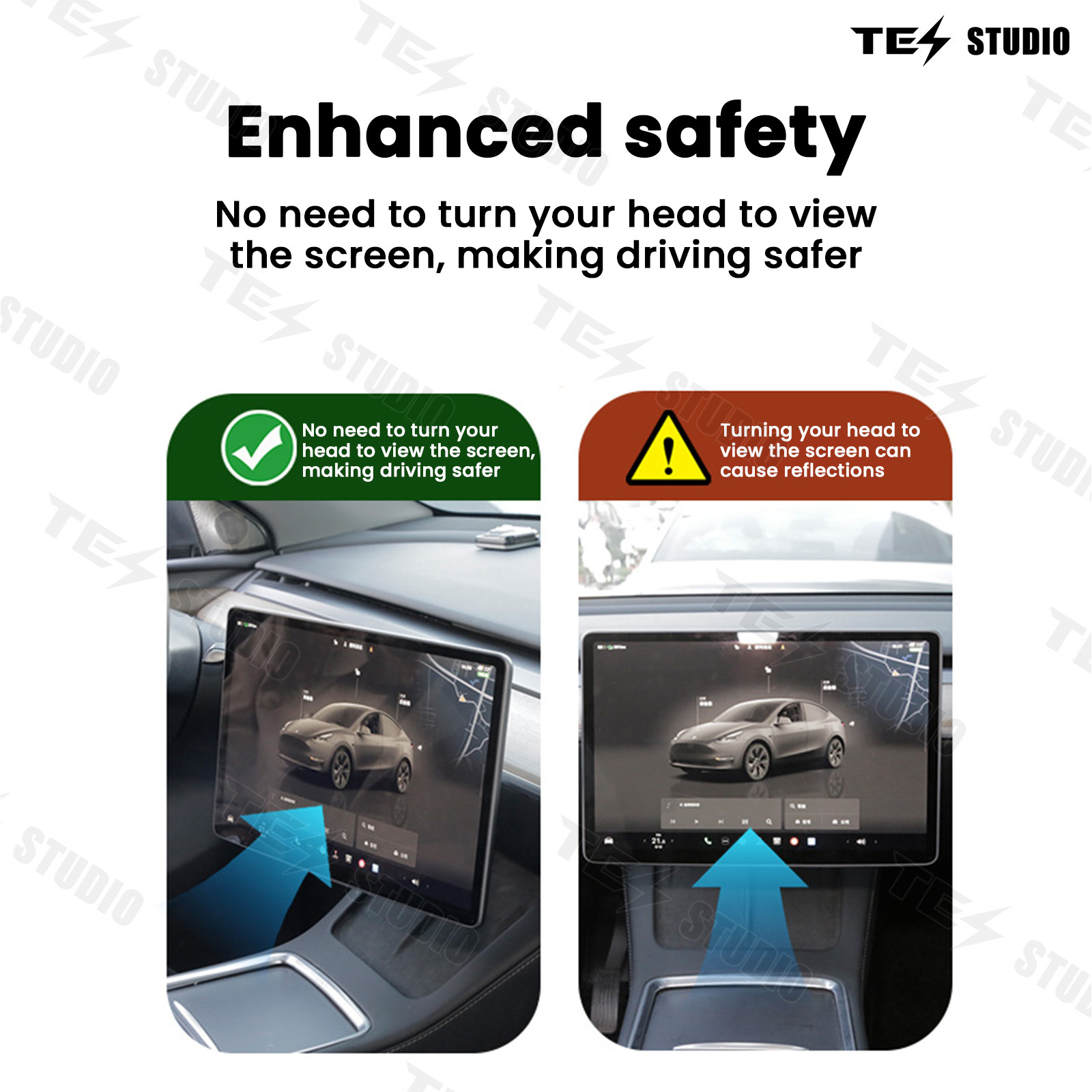 Tesla Model 3/Y/3 Highland Dashboard Swivel Mount Kit Center Screen Rotating Holder Tesstudio®