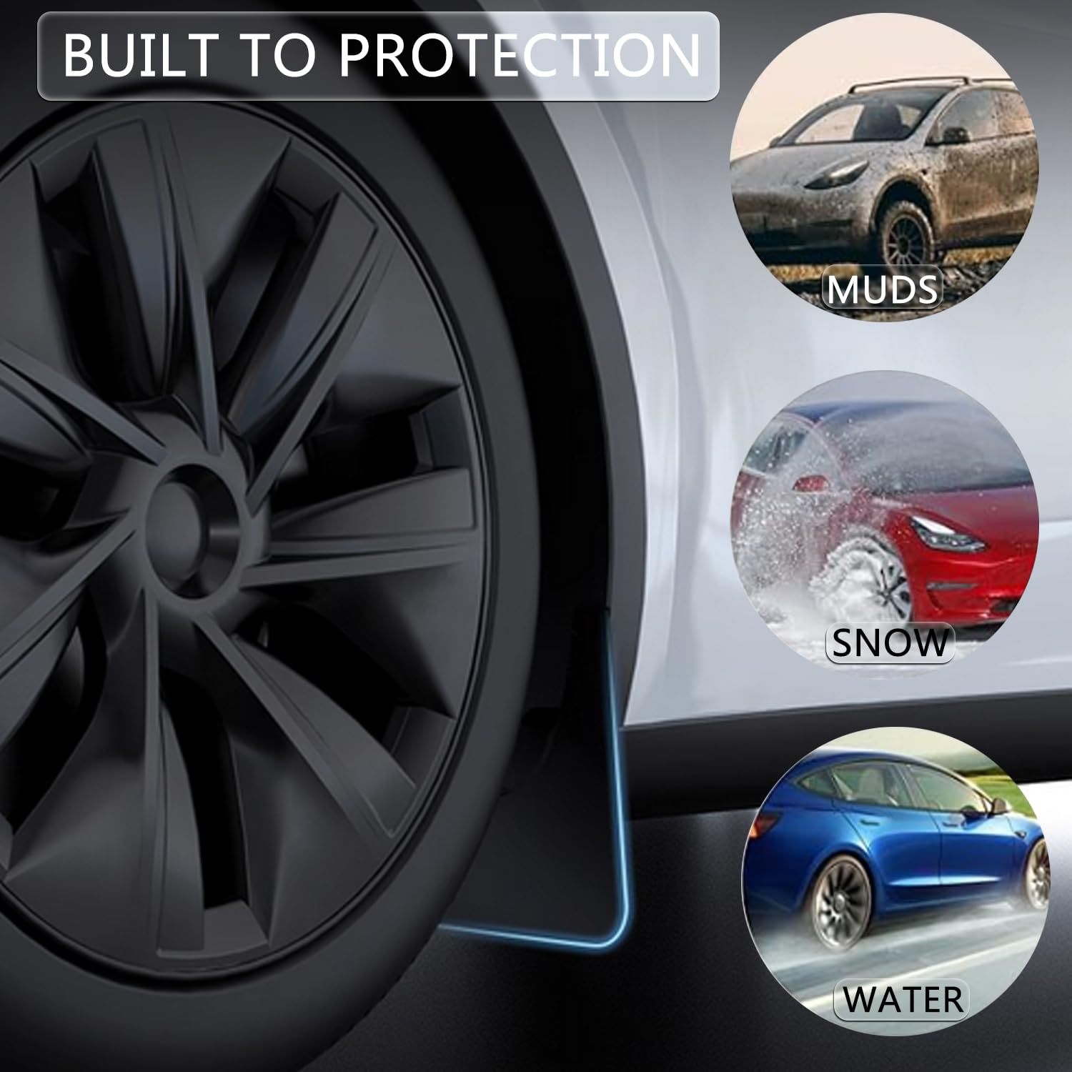 Tesstudio Tesla Model 3 Highland TPE Perfect Fit Mud Flaps