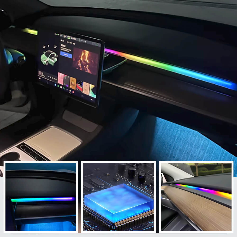 Tesstudio Simple Air Vent RGB Light Strips For (19+) Tesla Model 3/Y-Tes studioModel Y interior,Lighting Upgrade,Model 3 interior,Model 3,Model Ytesla accessories