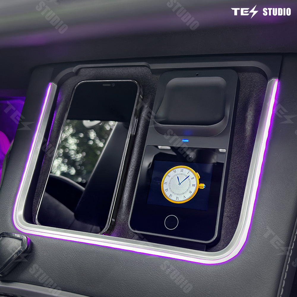 Tesstduio Model 3/Y Phone charger Ambient Light anti-slip pad