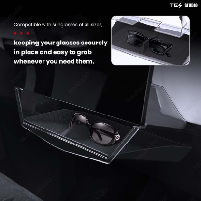 Tesla Cybertruck Interior Accessories Hideable Under Screen Storage Box with Center Console Organizer Tray Tesstudio®