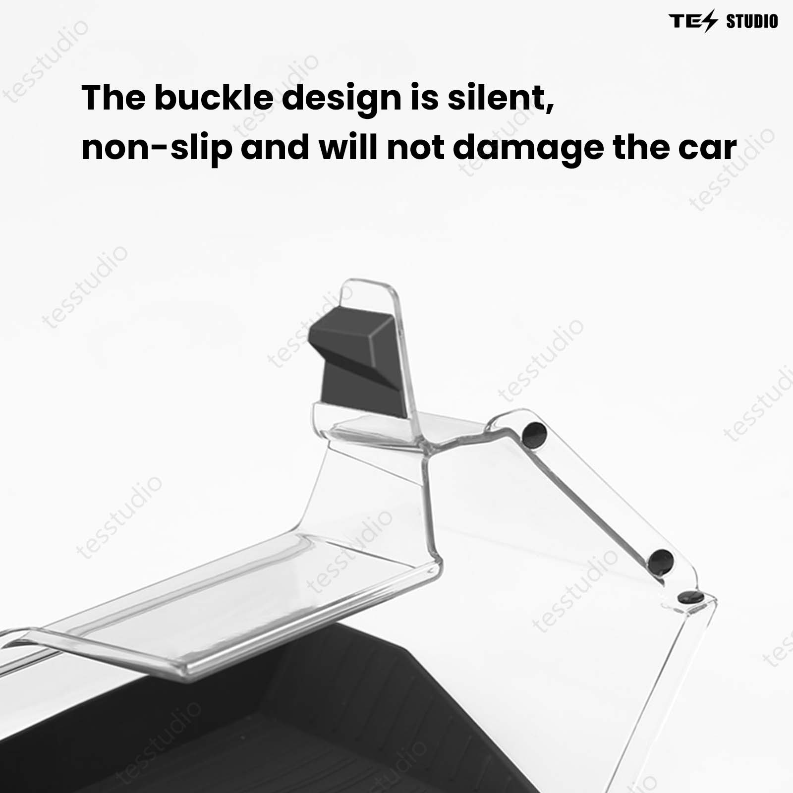 Tesla Cybertruck Interior Accessories Hideable Under Screen Storage Box with Center Console Organizer Tray Tesstudio®