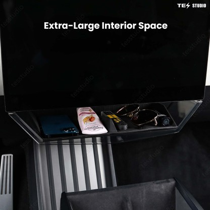 Tesla Cybertruck Interior Accessories Hideable Under Screen Storage Box with Center Console Organizer Tray Tesstudio®