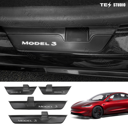 Tesla Model 3 Highland Illuminated Door Sills Led Door Sill Plate Door Sills Covers Plates Protector Tesstudio®