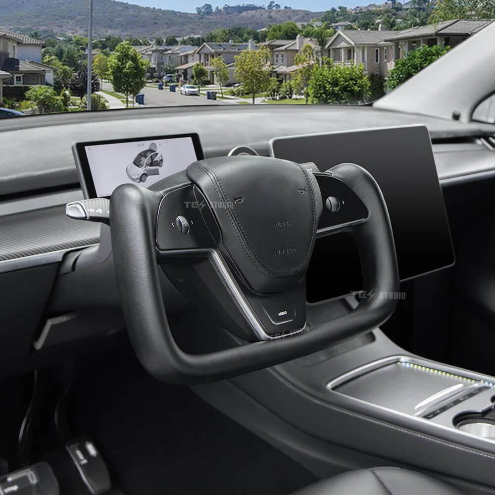 Yoke Steering Wheel For Tesla Model 3/Y - Inspired By Tesla Model S/X-Tes studioSteering Wheel,Model Y,Model 3,Model 3 interior,Model Y interiortesla accessories