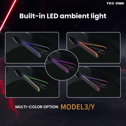 Tesla Model 3/Y/ 3 Highland Auto Door Handles With Colorful LED Lights（ V6 Plus）Tesstudio®