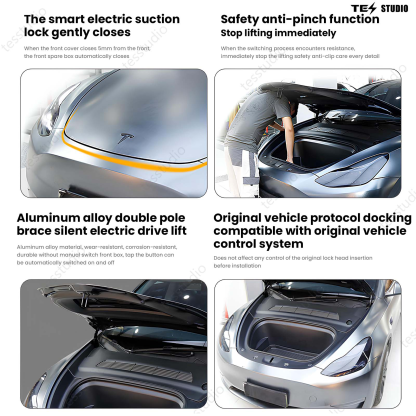 Tesla Model 3/Y Power Frunk Silent Front Trunk Electric Suction Lock Plus Tesstudio®