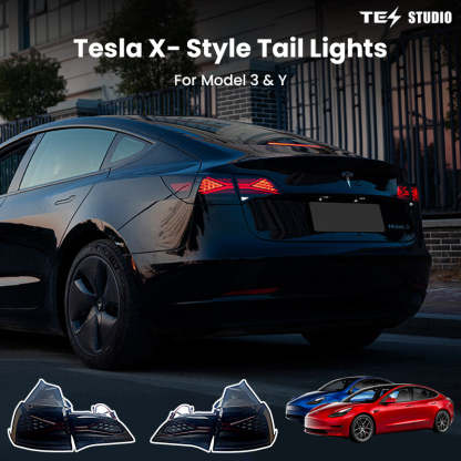 Tesla Model 3 Model Y Taillights Rear Lamp Assembly LED X-Style Tail lights Tesstudio?