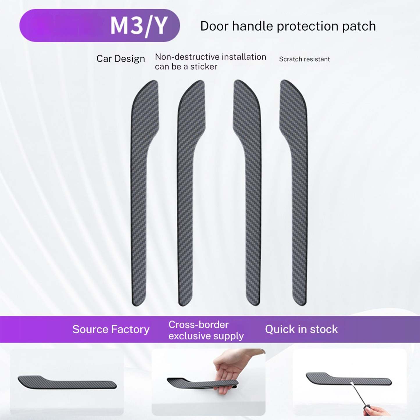 Tesla Model 3/Y Carbon Fiber Door Handle Cover Protection Accessories Tesstudio?
