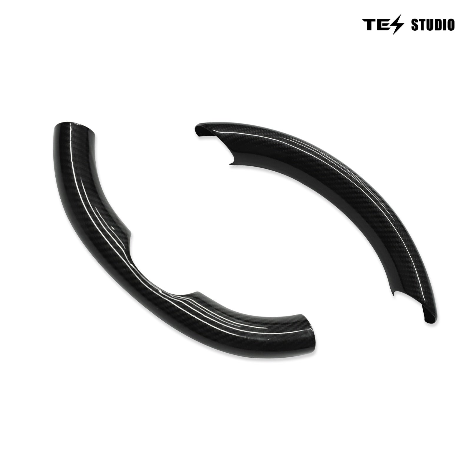 Tesla Model 3/Y Steering Wheel Covers Model 3/Y Upper/Lower Parts Steering Wheel Accessories Tesstudio? (2pcs )