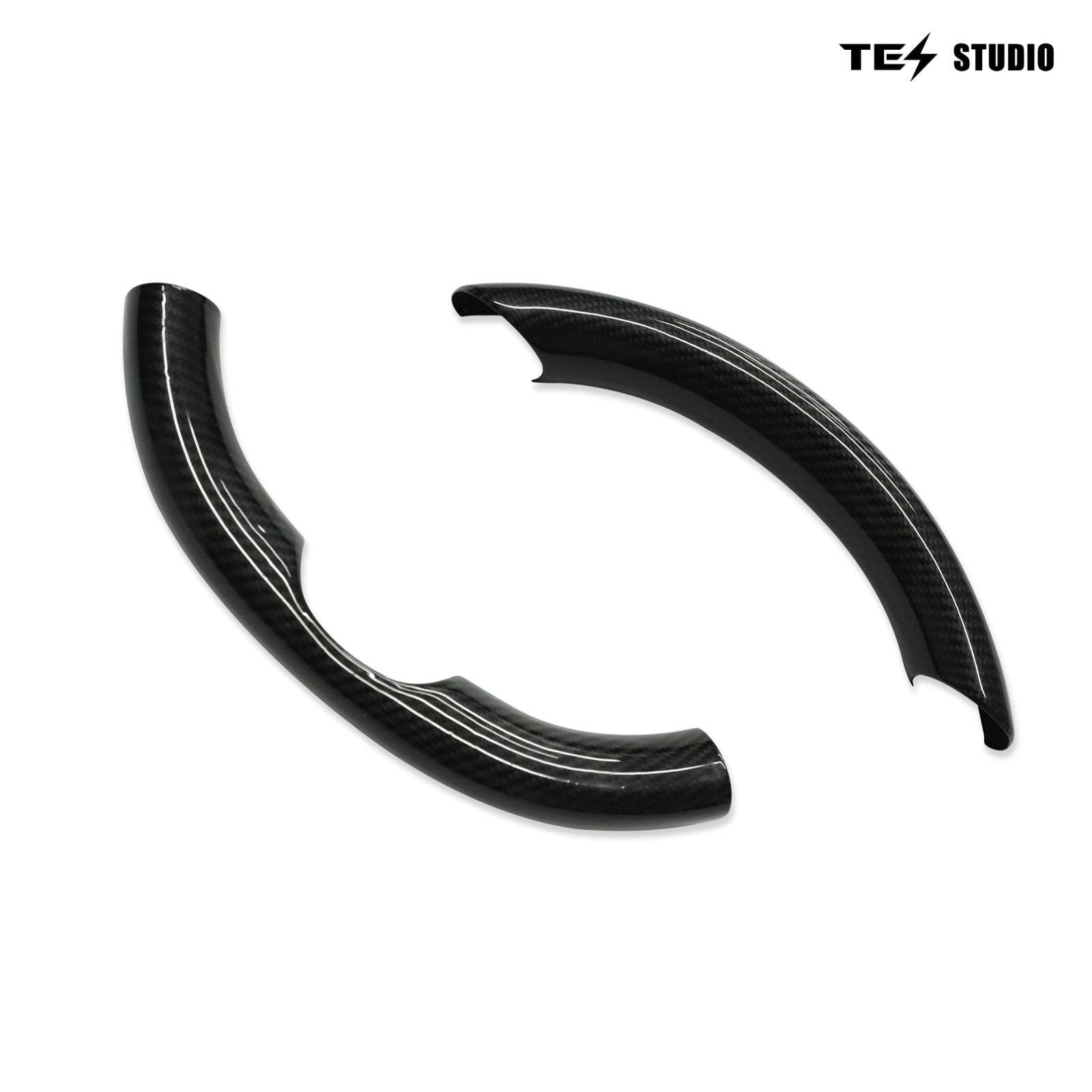 Tesla Model 3/Y Steering Wheel Covers Model 3/Y Upper/Lower Parts Steering Wheel Accessories Tesstudio? (2pcs )