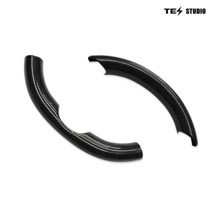 Tesla Model 3/Y Steering Wheel Covers Model 3/Y Upper/Lower Parts Steering Wheel Accessories Tesstudio? (2pcs )
