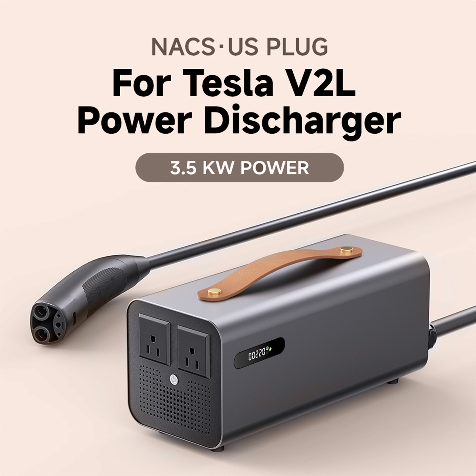 Tesla Power Station V2L Tesla Power Discharge Device 3.5 KW  (North America Version) Tesstudio®