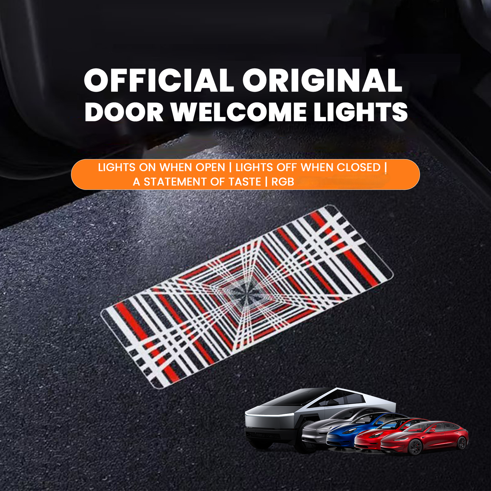 Tesstudio 2026 Let Your Tesla Greet You in Style-Smart Welcome Door Light for Model 3/Y/Cybertruck