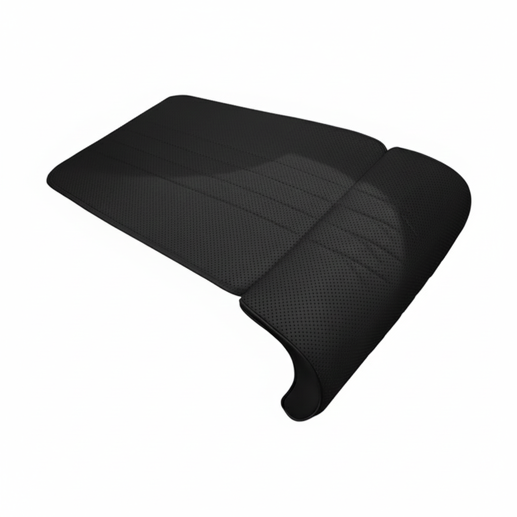 Tesstudio Black Nappa Leather Perforated Car Seat Leg Support Cushion for Tesla Model 3/Y