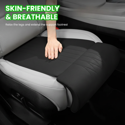 Tesstudio Black Perforated Leather Car Seat Leg Support Cushion with SKIN-FRIENDLY & BREATHABLE