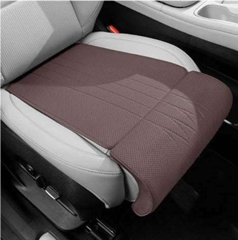 Tesstudio Brown Nappa Leather Perforated Car Seat Leg Support Cushion
