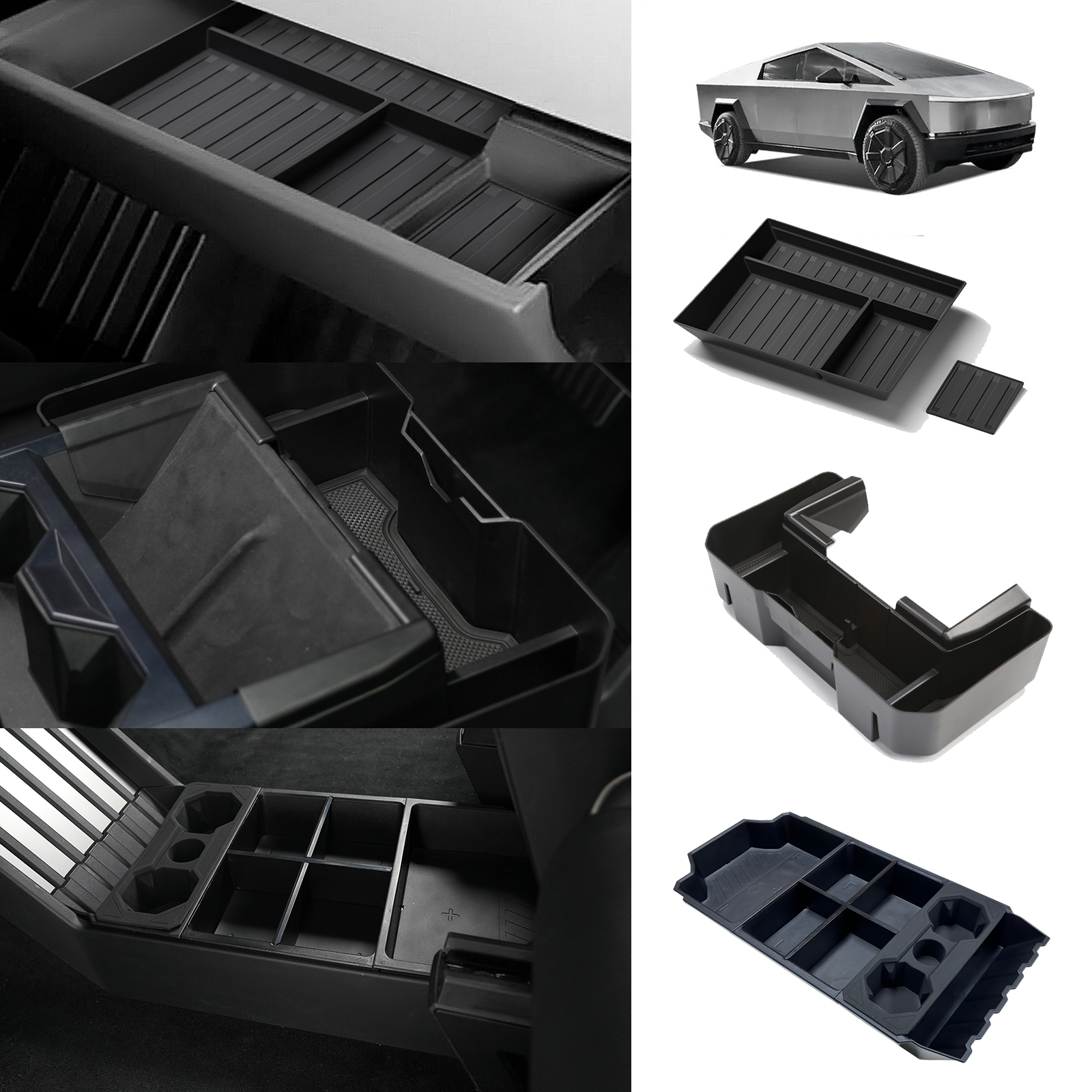 Tesstudio Bundle of Cybertruck Screen Back Tray+ Cup Holder Front Tray