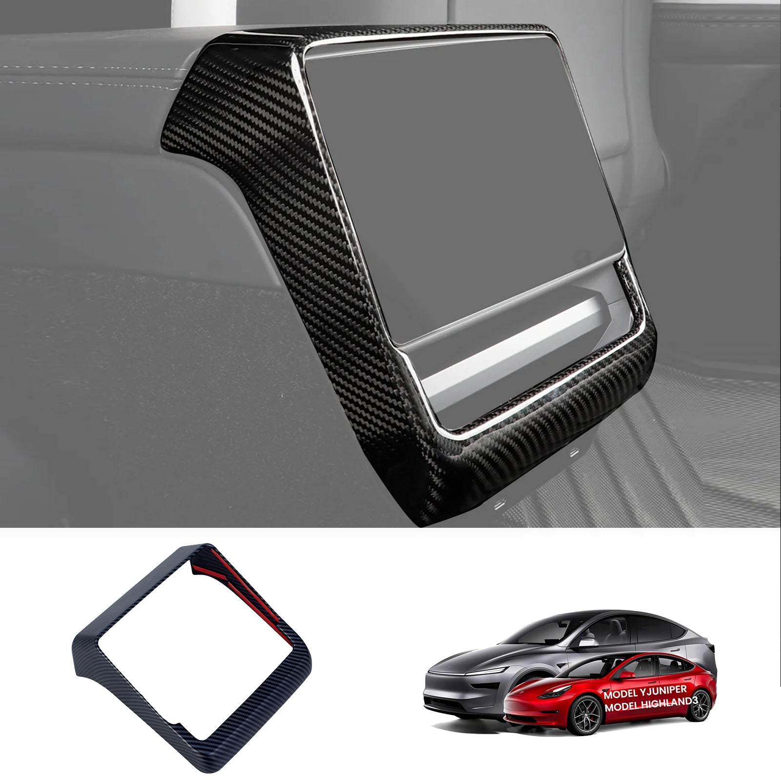 Tesstudio Carbon Fiber Rear AC Vent Cover for Tesla Model 3 Highland(23.8+)/ Y Juniper��25.3+��