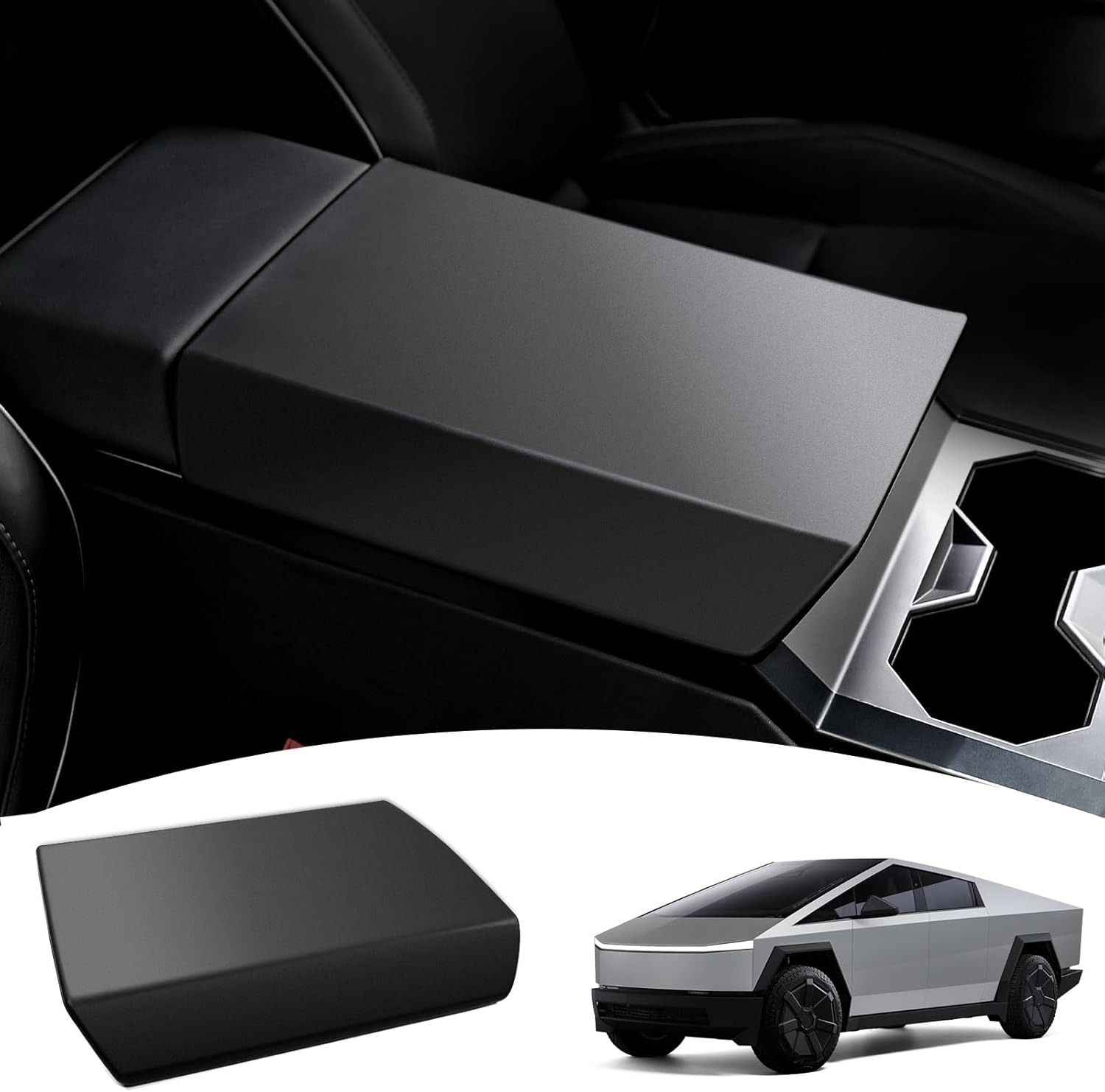 Tesstudio Center Console Armrest Cover for Tesla Cybertruck �C TPE Scratch-Resistant Protector