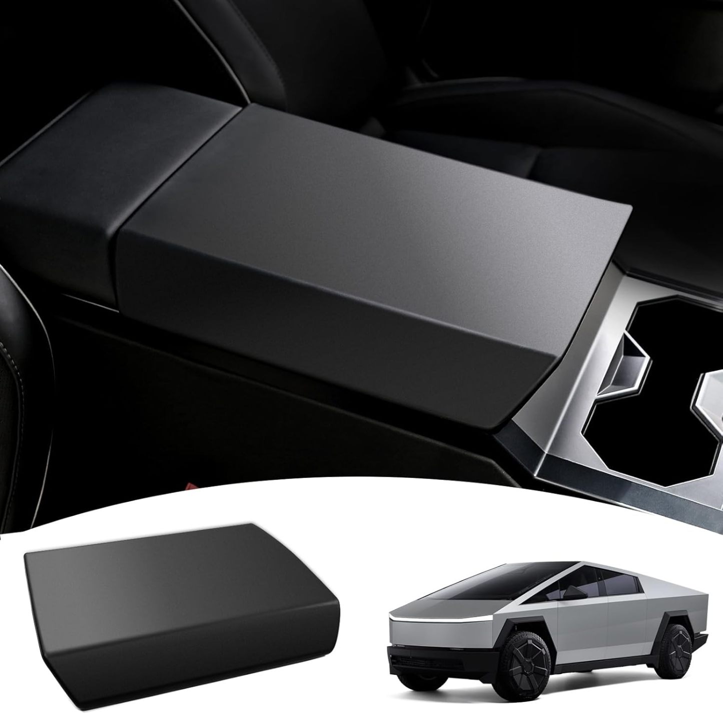 Tesstudio Center Console Armrest Cover for Tesla Cybertruck �C TPE Scratch-Resistant Protector