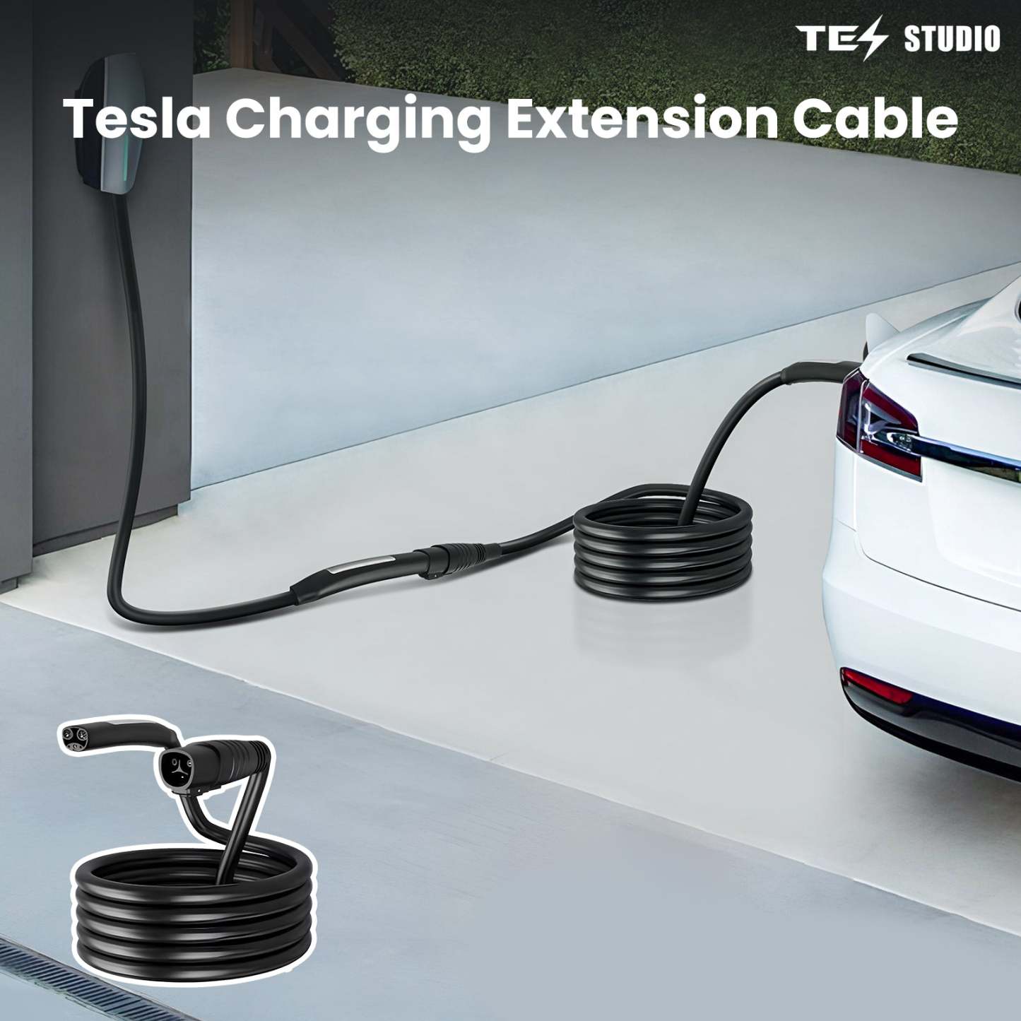 Tesstudio Charging Extension Cable Charging Accessories NACS Extension Cord For Tesla