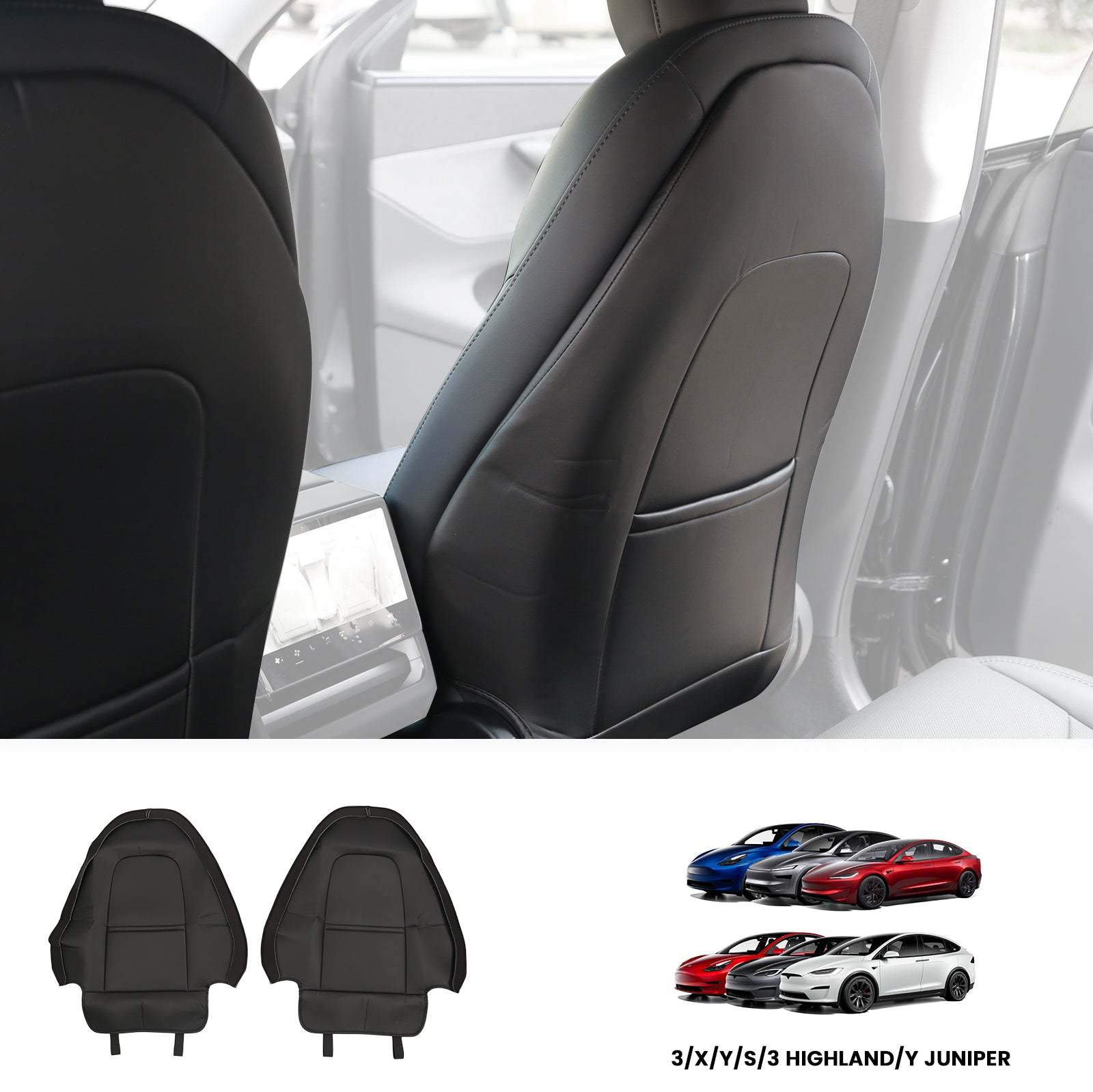 Tesstudio Premium Seat Back Kick Protector for Tesla Model 3/Y/X/S