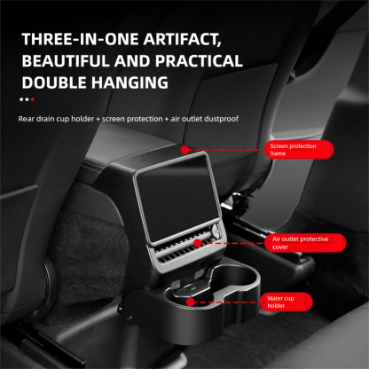 Tesstudio Rear Screen Cup Holder 3 in 1 for Model 3 Highland/ Model Y Juniper